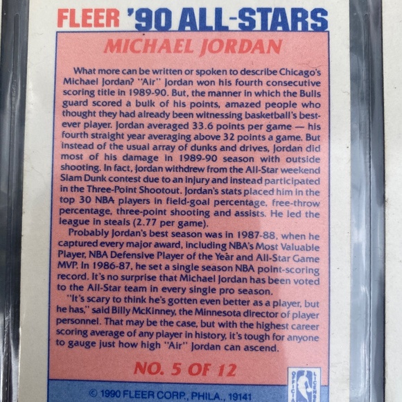 Michael Jordan—THE GOAT—‘90s all-stars card - Picture 3 of 5
